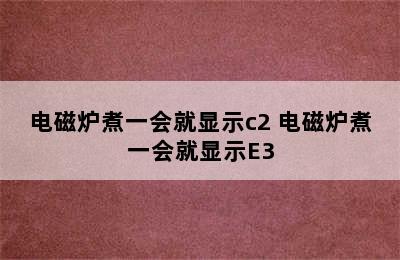 电磁炉煮一会就显示c2 电磁炉煮一会就显示E3